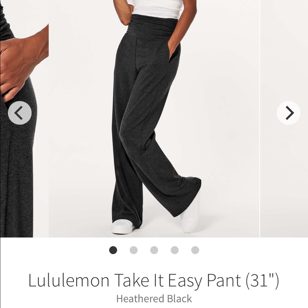 lululemon take it easy pant sz 6 HEATHERED BLACK